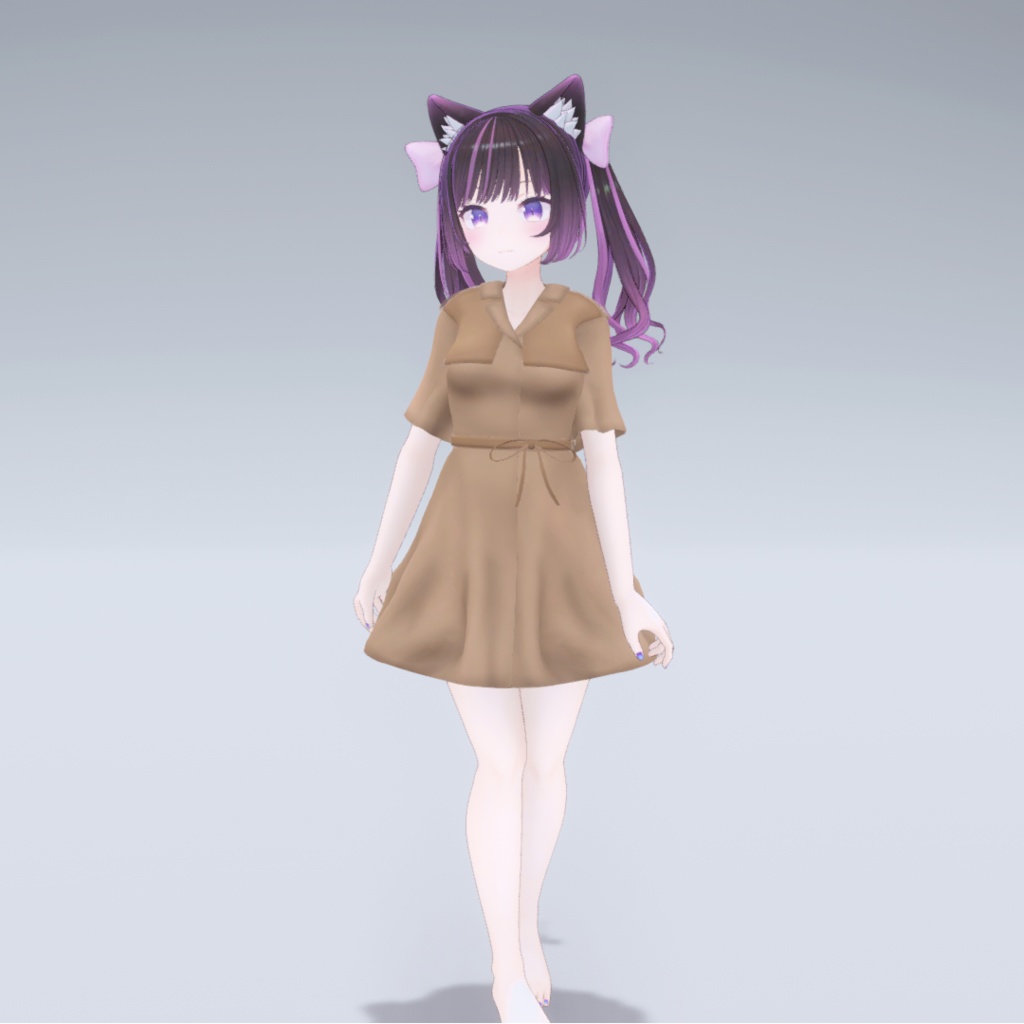 【7アバター対応】トレンチライクワンピース【3D衣装モデル】