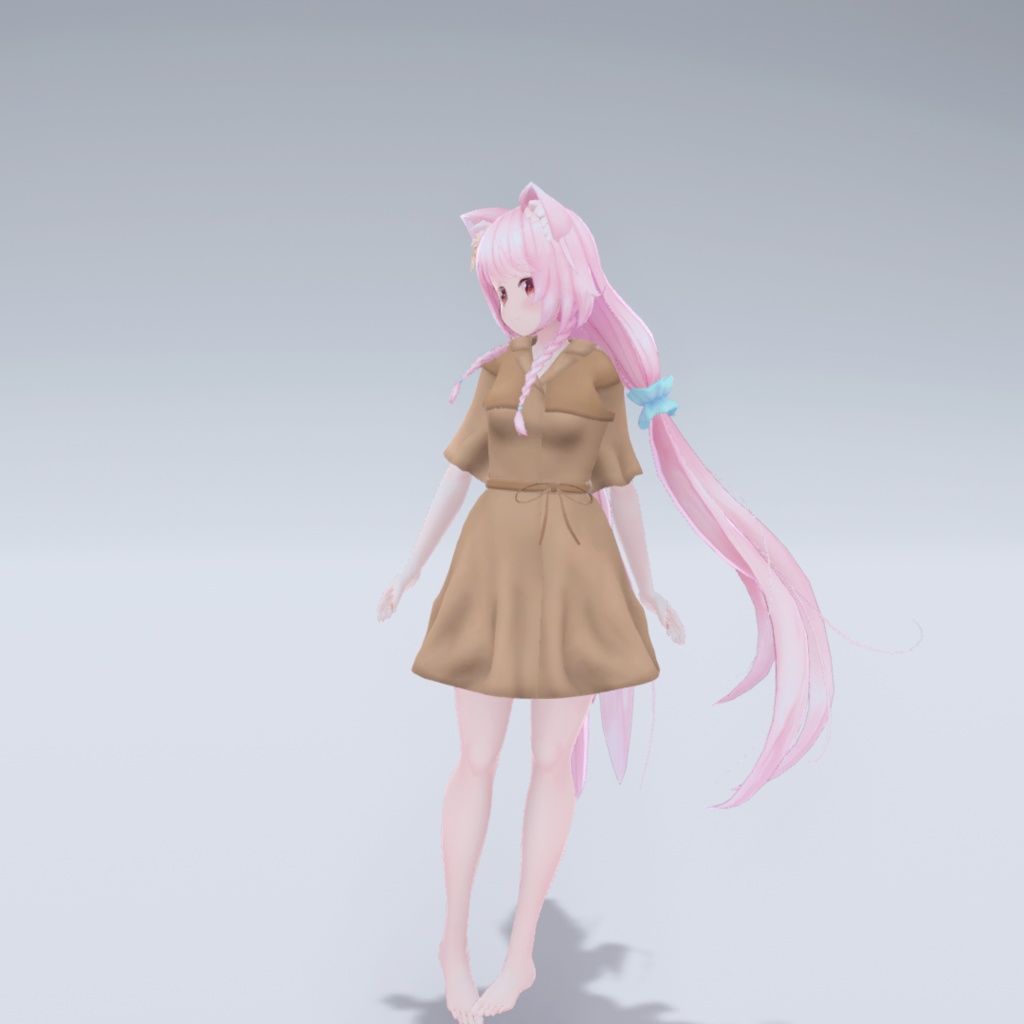 【7アバター対応】トレンチライクワンピース【3D衣装モデル】