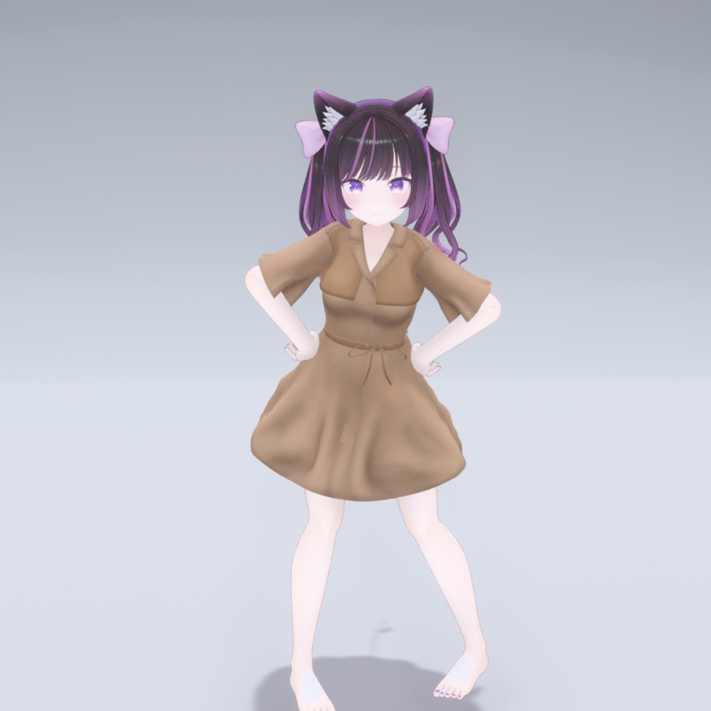 【7アバター対応】トレンチライクワンピース【3D衣装モデル】