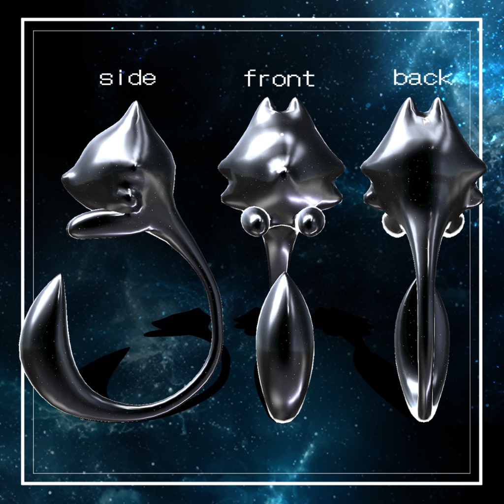 【glayx ring 灰色狐さんの指輪】 VRChat想定3Dモデルアクセサリー