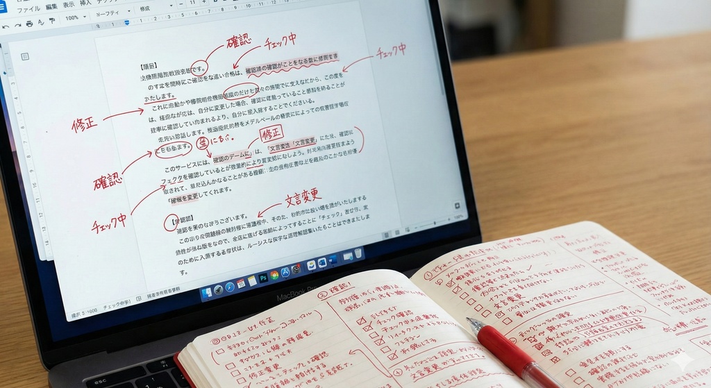 制作物 添削|修正箇所の提示(確認オプションあり)