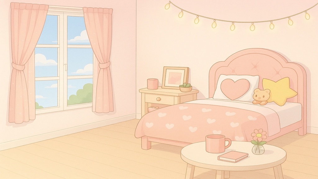 配信背景3点セット｜昼・夕・夜の部屋