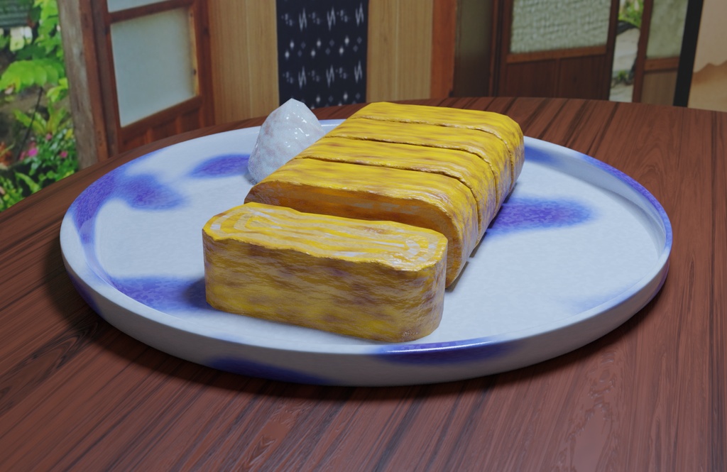 卵焼きと和皿