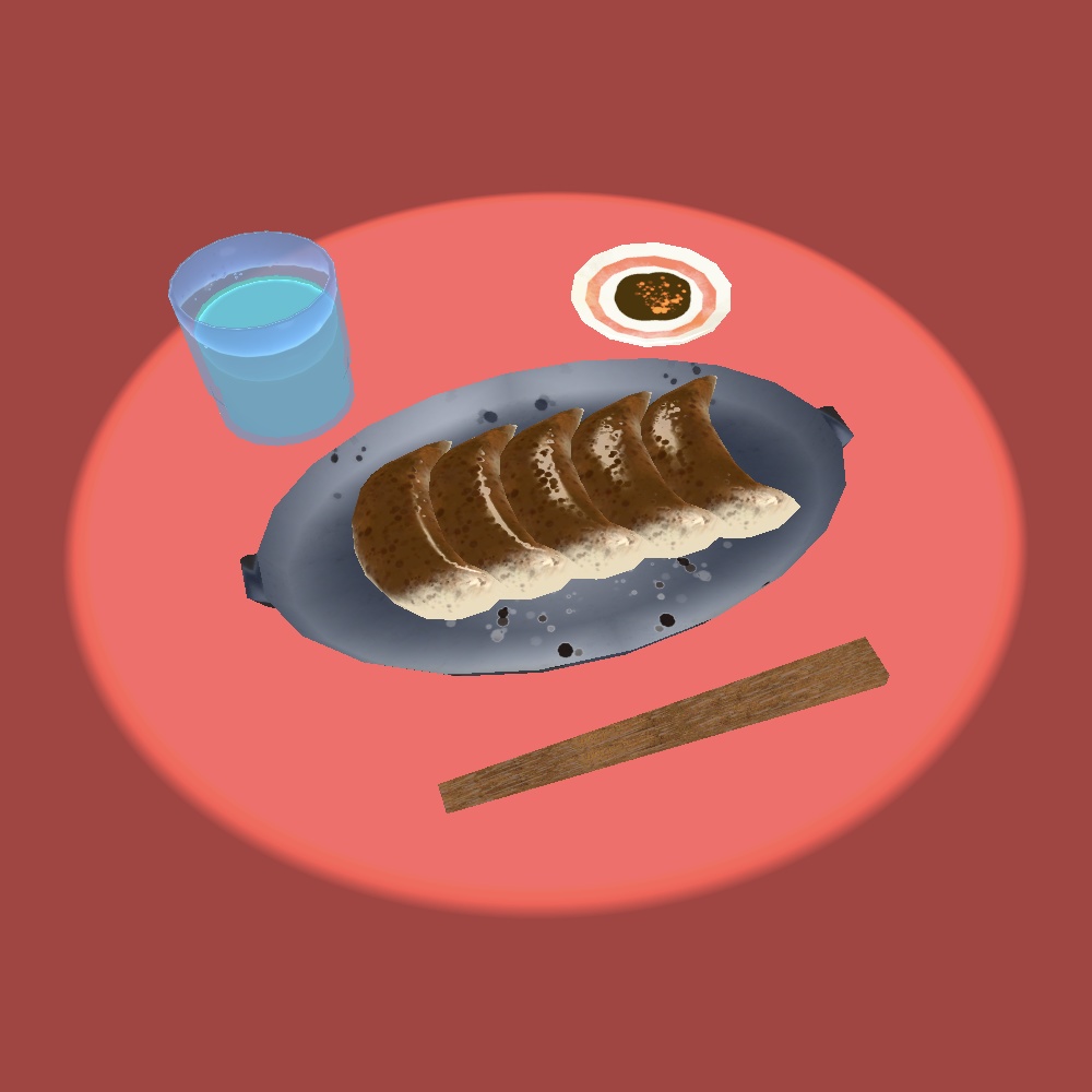 【3Dオブジェクト】餃子と水【Unitypackage付】