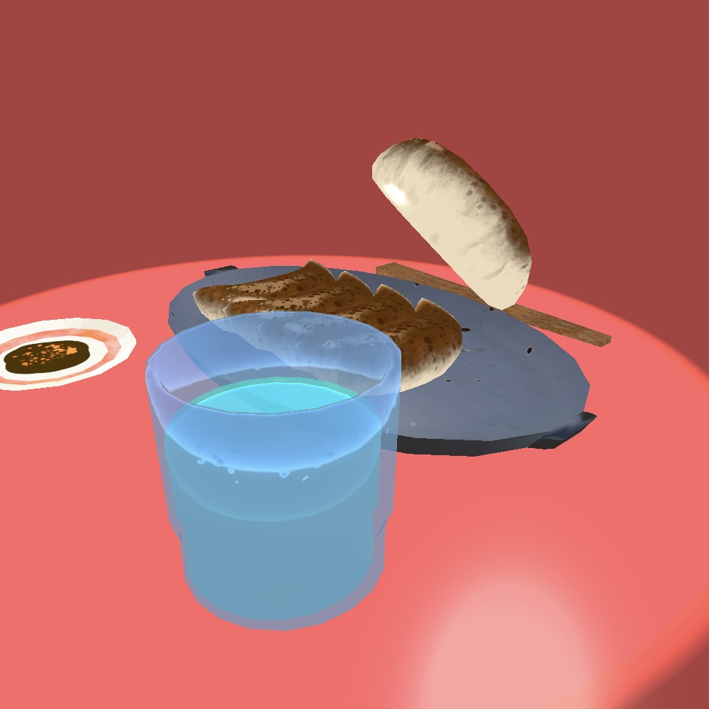 【3Dオブジェクト】餃子と水【Unitypackage付】