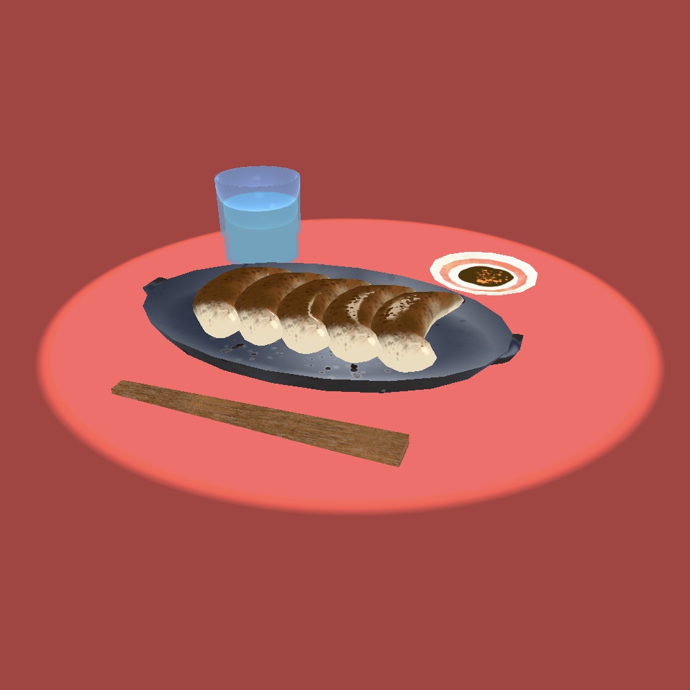 【3Dオブジェクト】餃子と水【Unitypackage付】