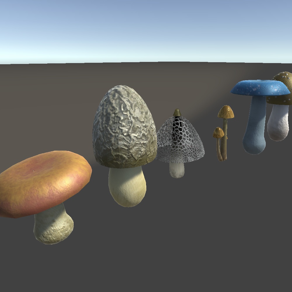 【VRChat】むこうみず商店のきのこ盛り合わせ10点【Unity】
