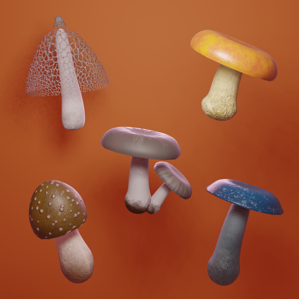 【VRChat】むこうみず商店のきのこ盛り合わせ10点【Unity】