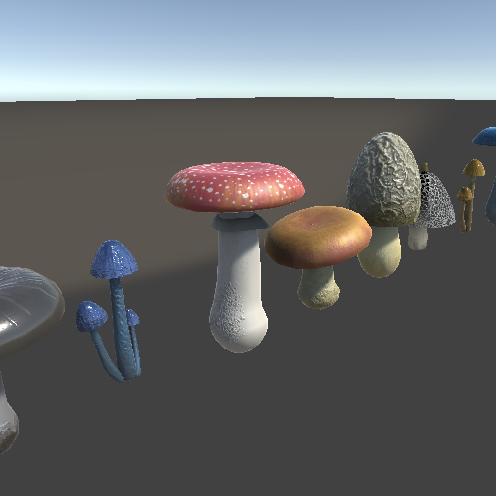 【VRChat】むこうみず商店のきのこ盛り合わせ10点【Unity】