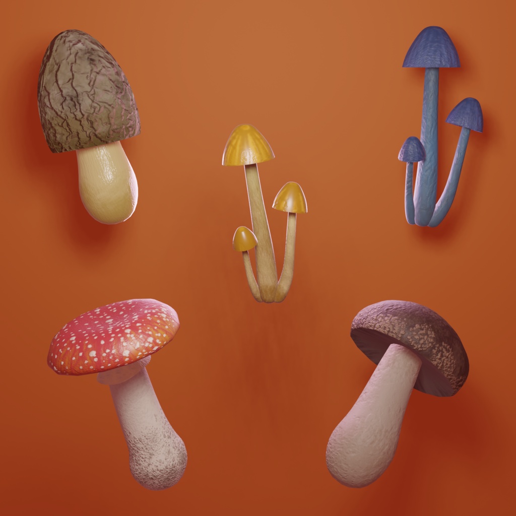 【VRChat】むこうみず商店のきのこ盛り合わせ10点【Unity】