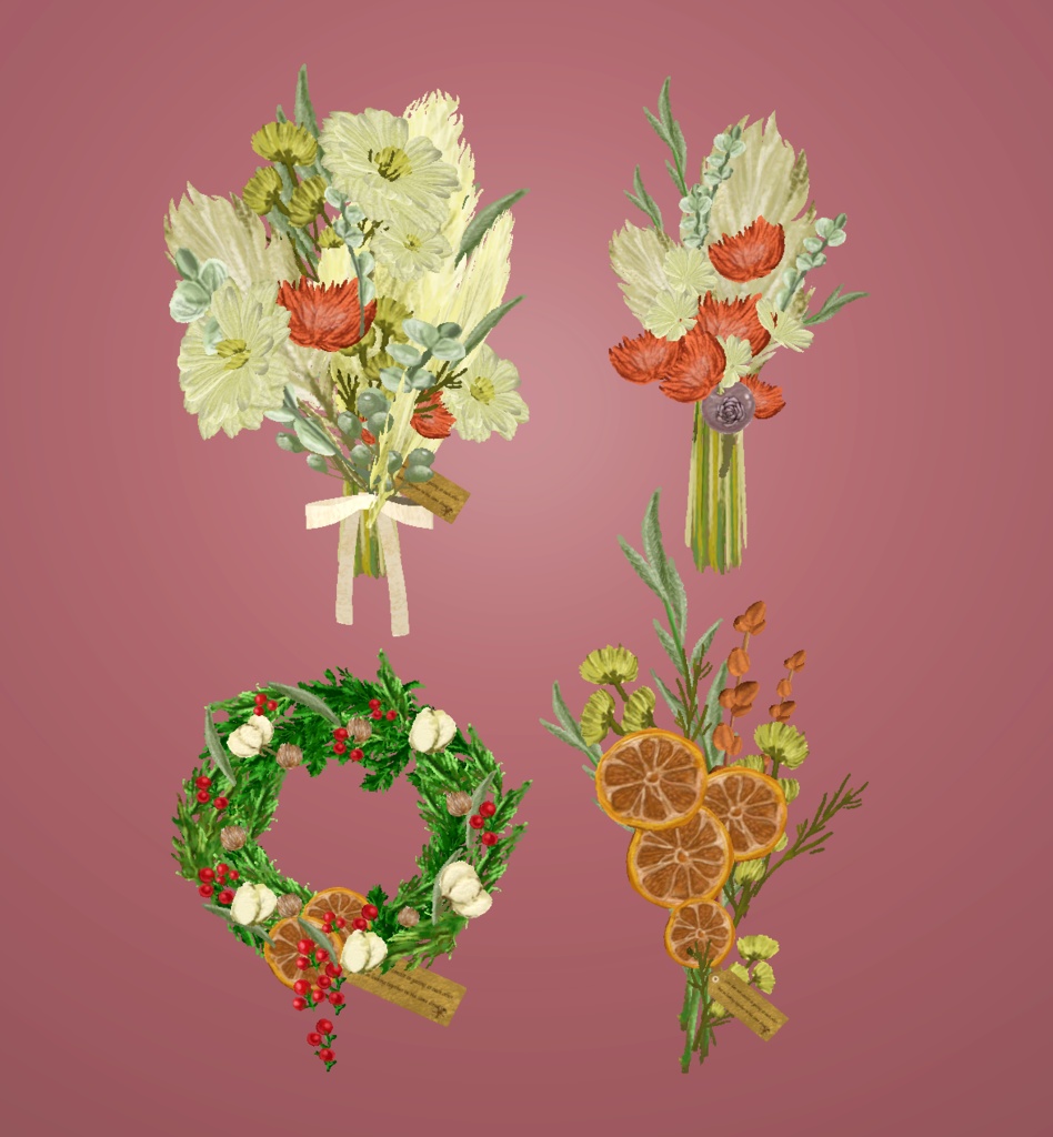 【VRChat】むこうみず商店の秋色スワッグ+クリスマスリース【Unity】