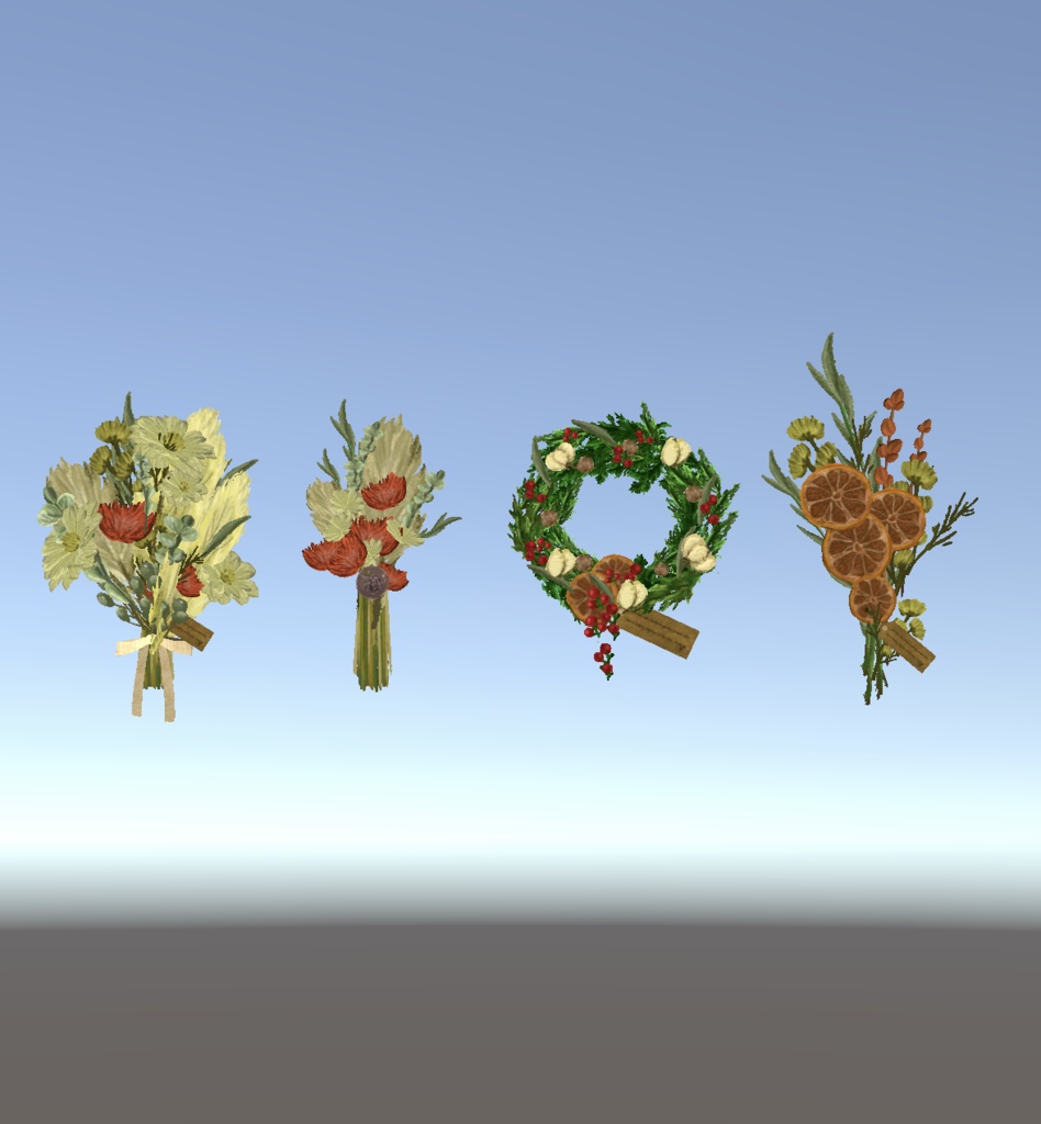 【VRChat】むこうみず商店の秋色スワッグ+クリスマスリース【Unity】