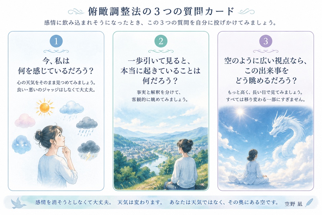 俯瞰調整法の3つの質問カード
