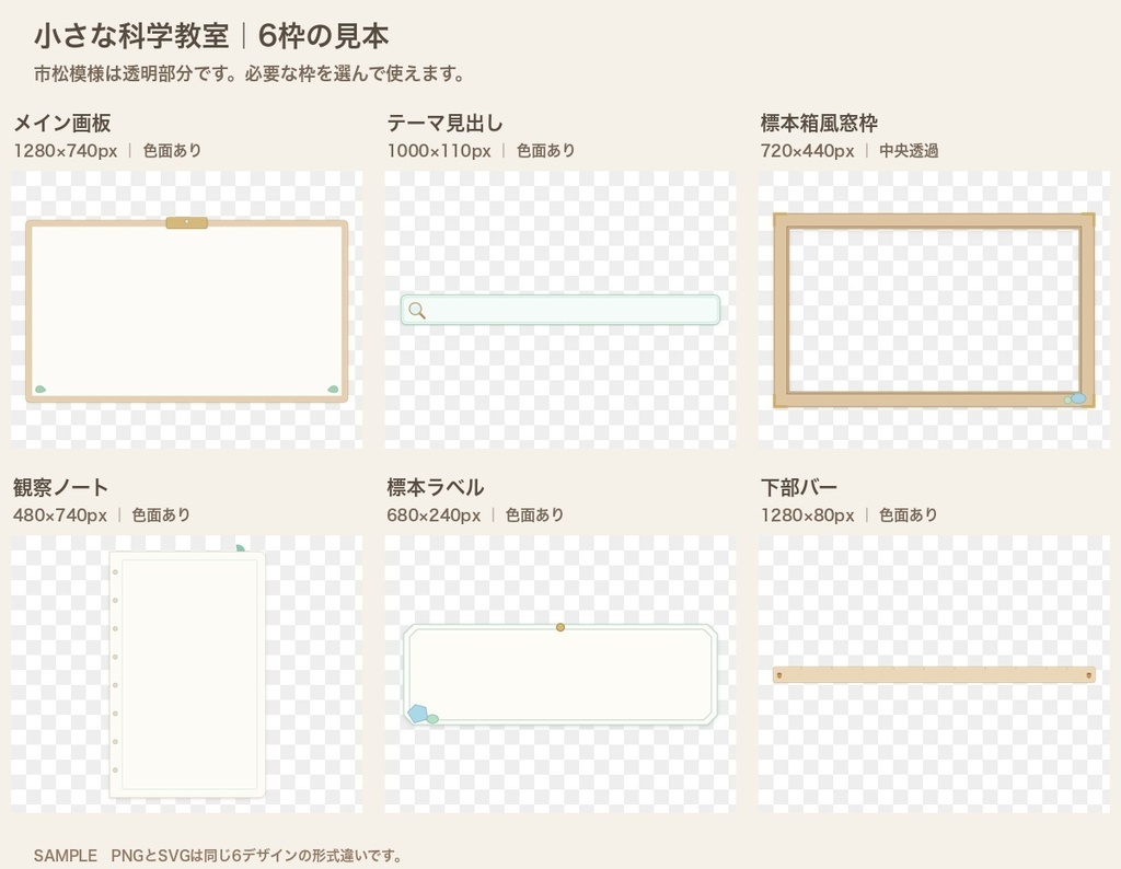 小さな科学教室|水彩風背景・用途別6枠・追加生成プロンプト