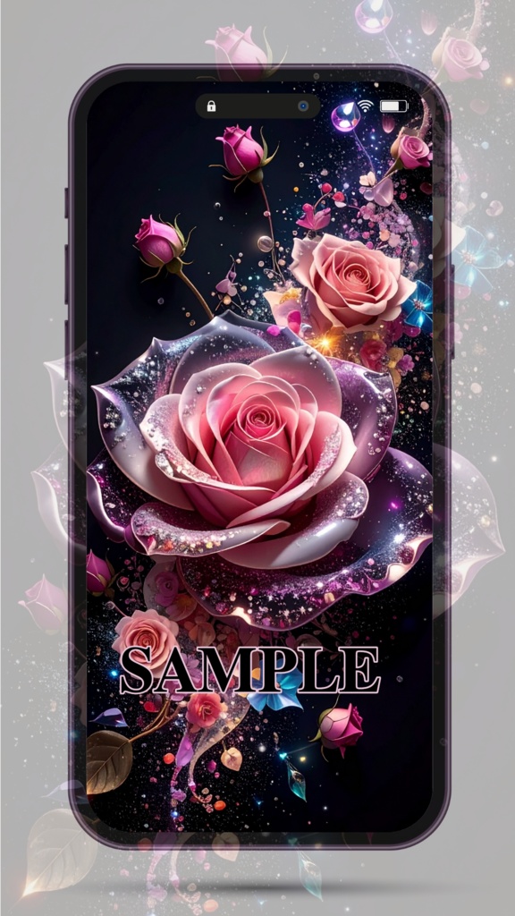 スマホ壁紙:薔薇ピンク系3枚