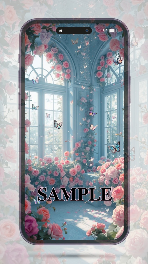 窓辺の薔薇｜スマホ壁紙