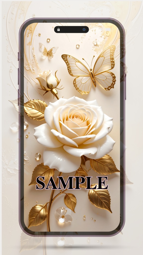 薔薇と蝶｜スマホ壁紙
