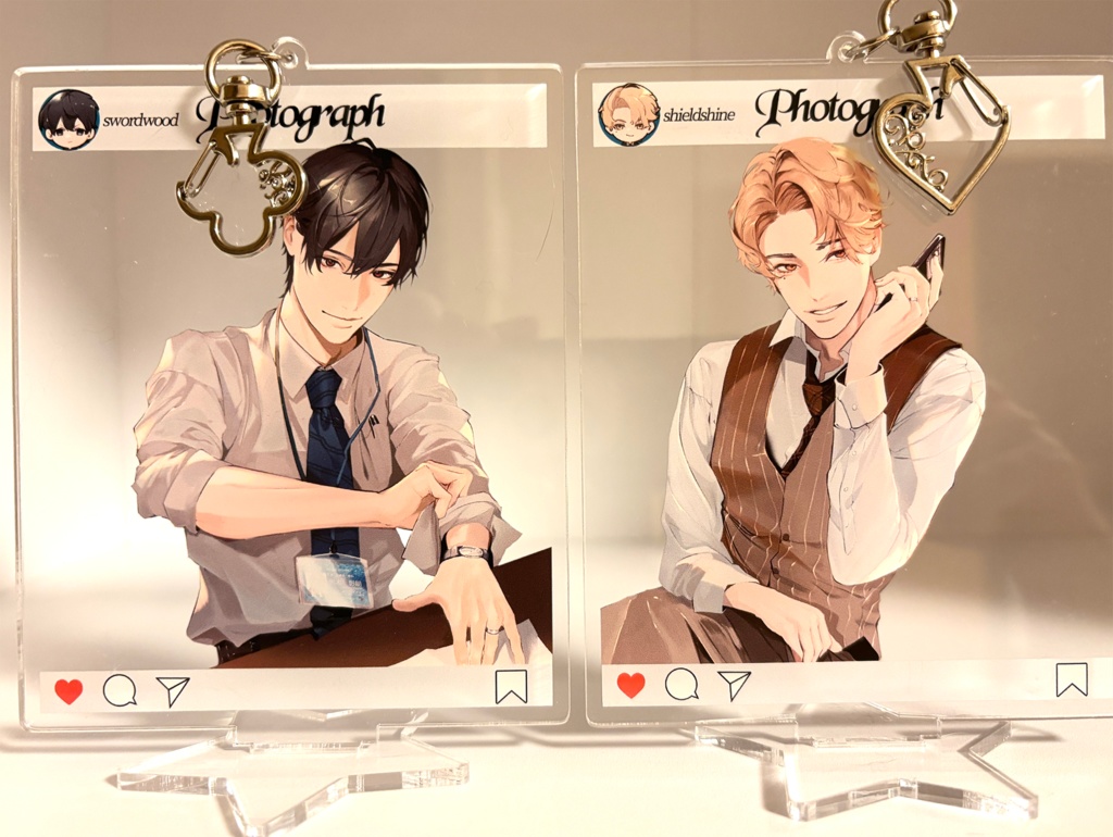 卓上モブレくん５【インスタ風アクリルスタンドキーホルダー12cm】剣木・盾辺