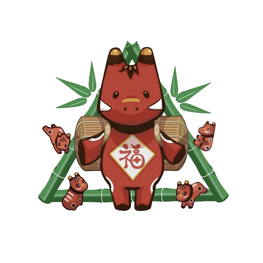 キャンバス【赤べこ】