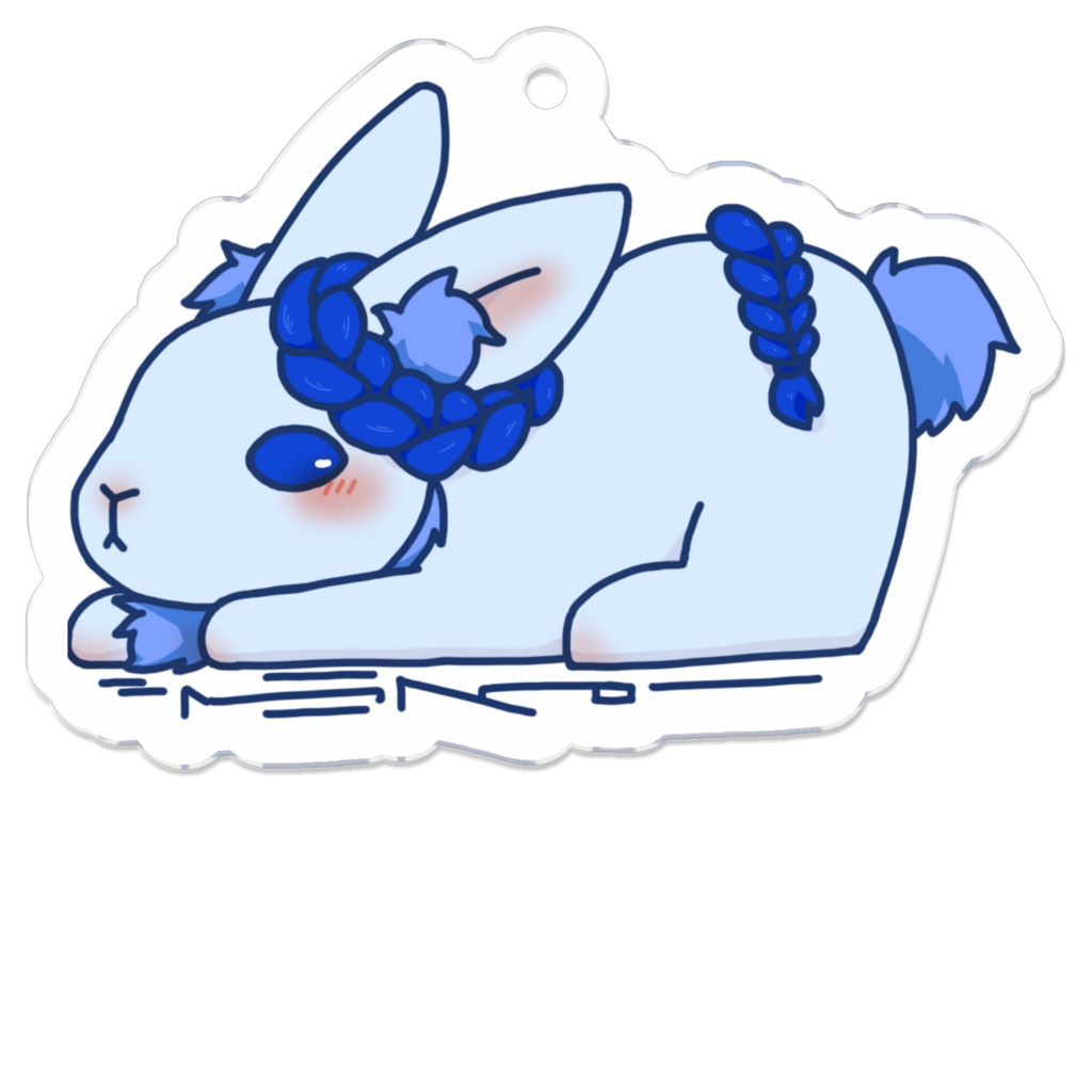 うさぎアクキー（ぶるー）