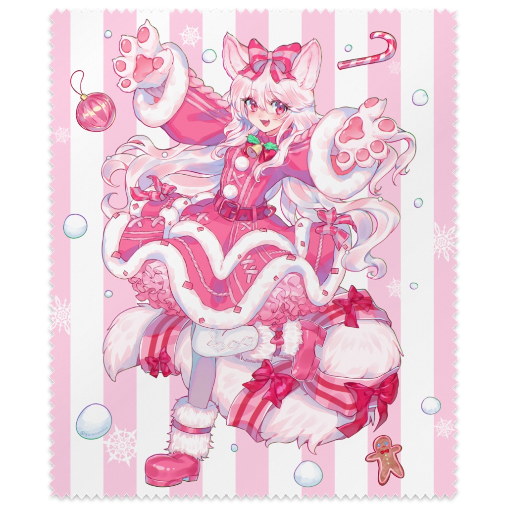クリスマスきつねちゃんのメガネ拭き