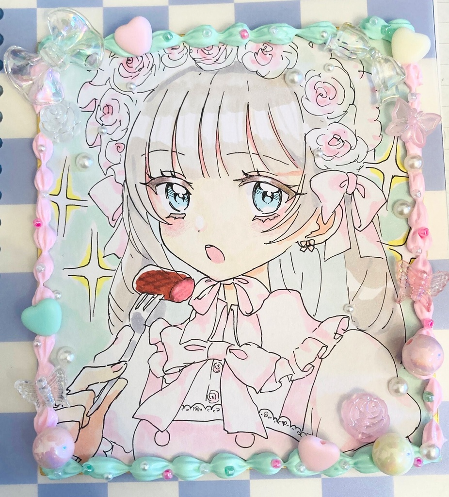 「ロリィタでステーキ食べたいなぁ✨」ミニデコ色紙