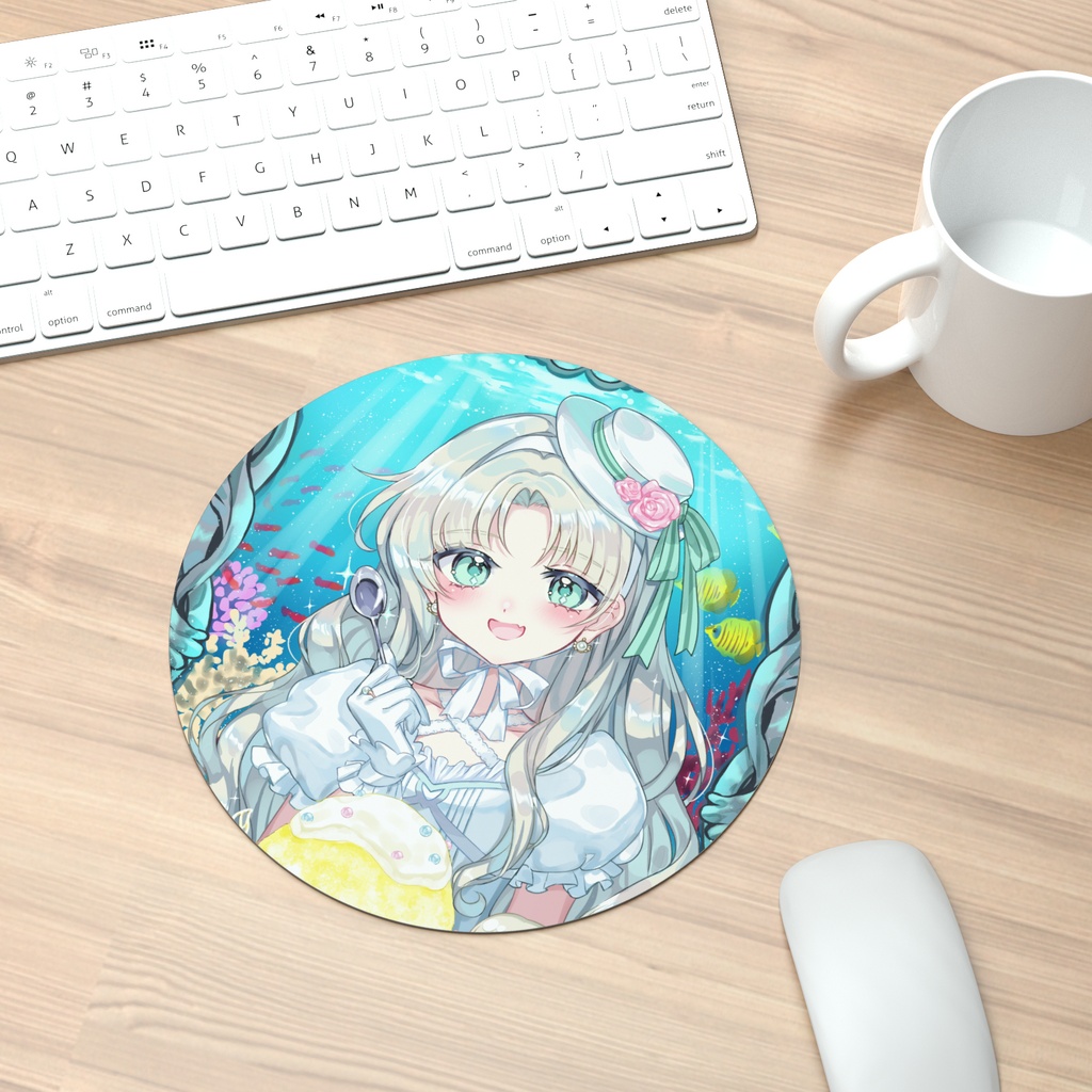 ぬいとパシャリ📷🍋 元人魚ちゃん✨マウスパッド丸型