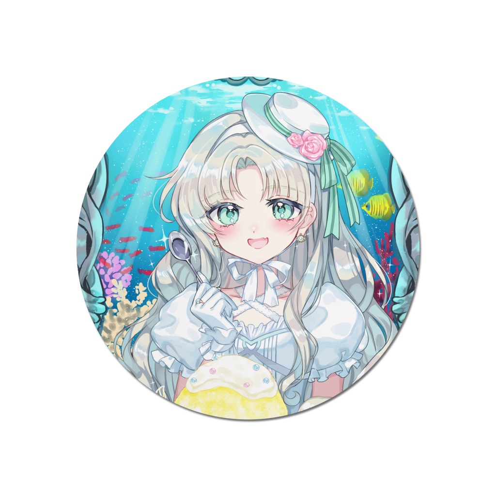ぬいとパシャリ📷🍋 元人魚ちゃん✨マウスパッド丸型