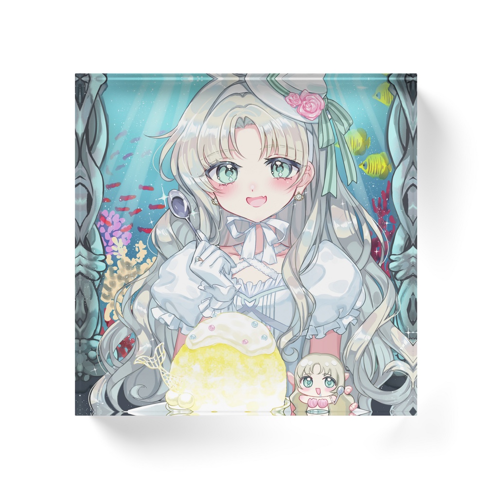 ぬいとパシャリ📷🍋 元人魚ちゃん✨のアクリルブロック