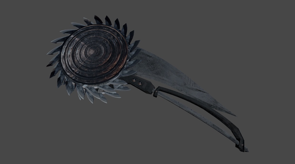 【無料配布】大鎌回転ノコギリ(回転・変形アニメーション付き)(2024/2/12 更新)