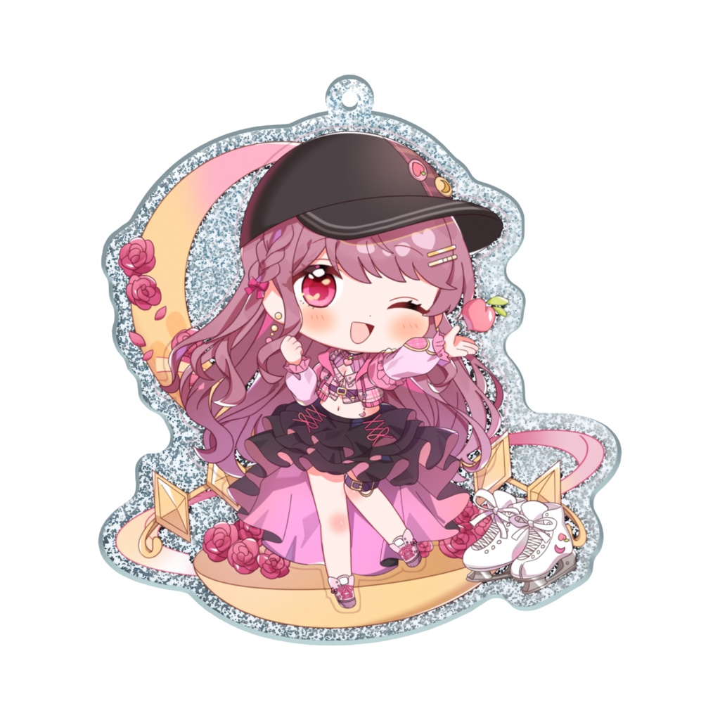 誕生日&2周年記念🍑ラメアクリルキーホルダー