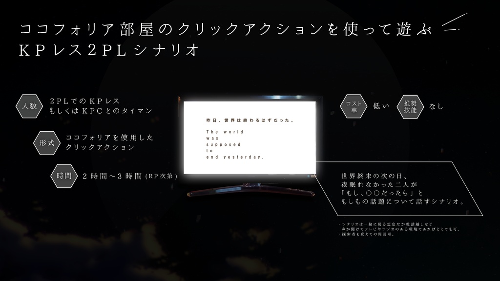CoC「もし、明日がくるなら」(KPレス2PL)SPLL:E193103