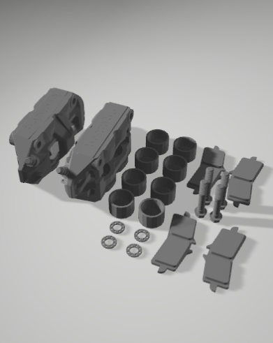1/12 TAMIYA (BREMBO )ブレンボ モノブロックキャリパー 詳細スケール 1:12 印刷用 3D STL ファイル