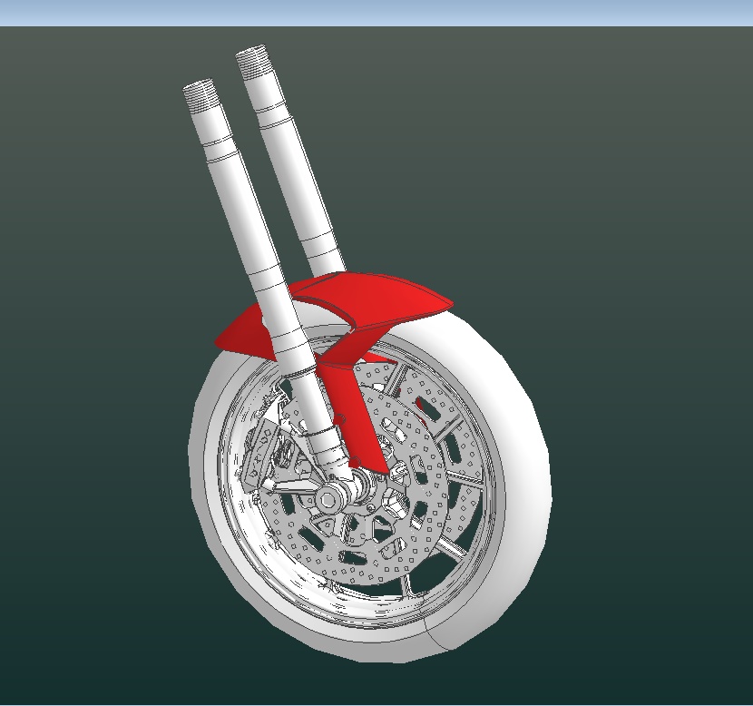 1/12 タミヤ オートバイ ドゥカティ フロントフェンダー 3D STL ファイル（印刷用）