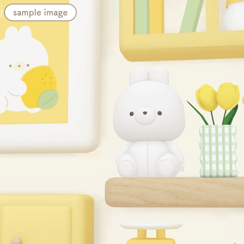 うさぎのぬいぐるみ(つやつやフィギア付き)