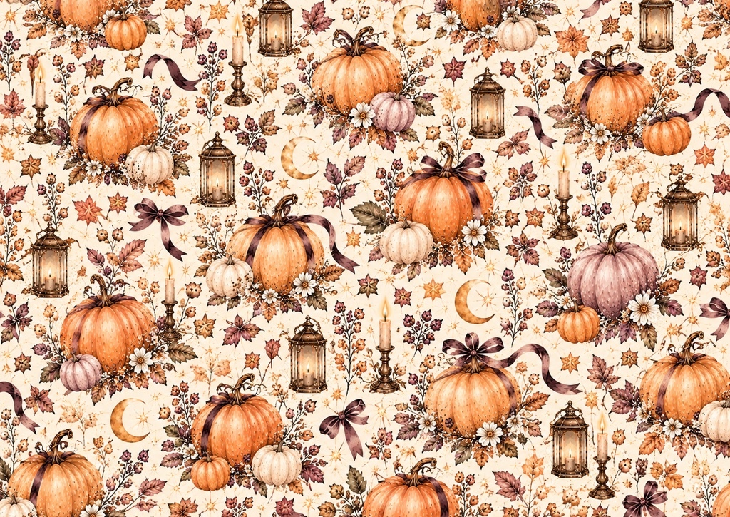 ハロウィン デザインペーパー25枚セット|A4横・高解像度PNG