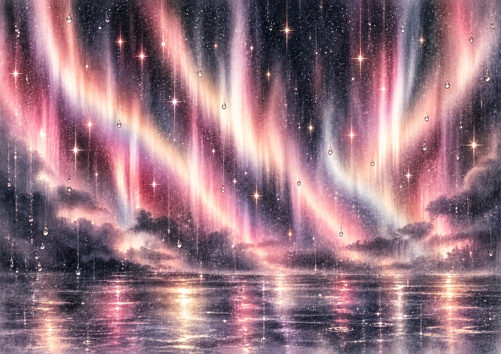 Aurora Series|幻想的なオーロラのデザインペーパー25枚セット|A4横・PNG・ダウンロード素材
