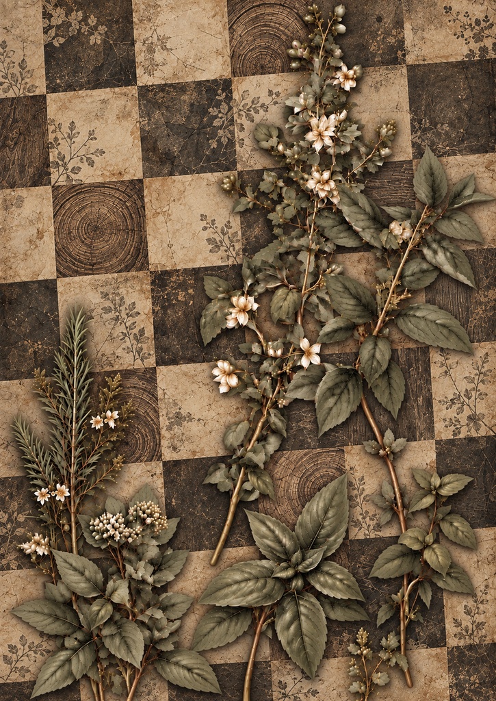 Botanical Series Vol.1|アンティーク植物柄 デザインペーパー25枚セット【A4縦・PNG】
