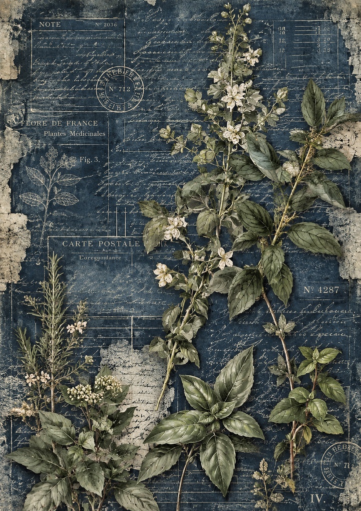 Botanical Series Vol.1|アンティーク植物柄 デザインペーパー25枚セット【A4縦・PNG】