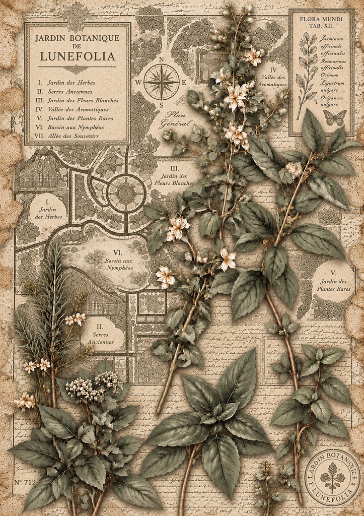 Botanical Series Vol.1|アンティーク植物柄 デザインペーパー25枚セット【A4縦・PNG】