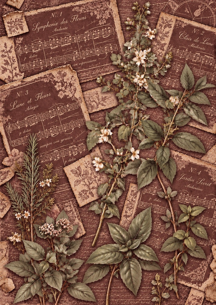 Botanical Series Vol.1|アンティーク植物柄 デザインペーパー25枚セット【A4縦・PNG】