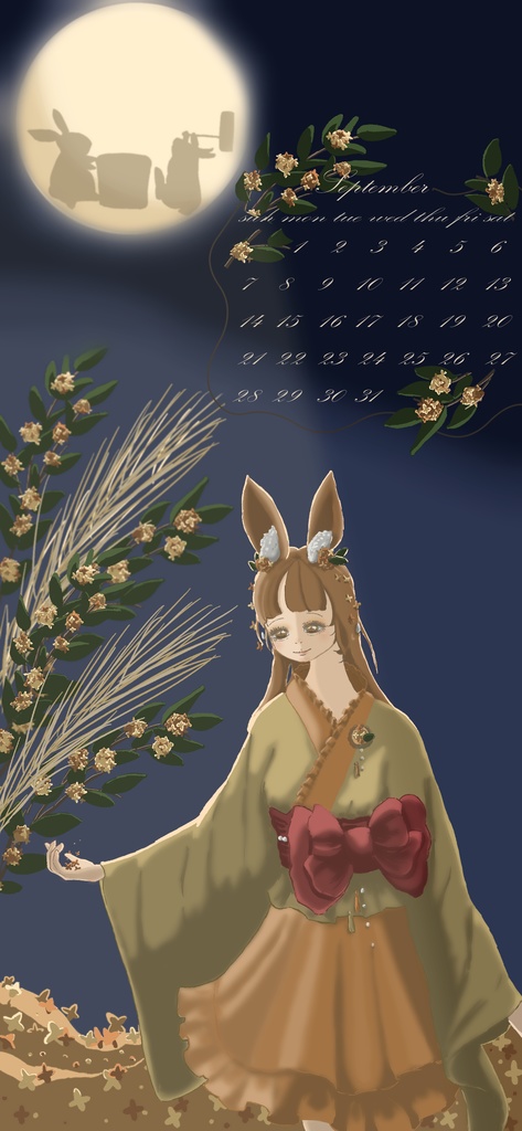 ９月カレンダーイラスト　無料配布