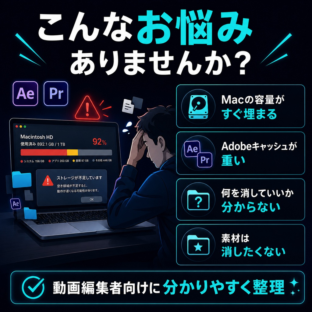 Adobe使用クリエイター向け|Codex用Mac容量整理プロンプト+導入手順つき