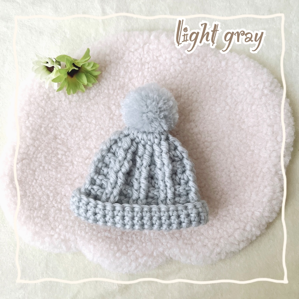 ぬいのざっくり編みニット帽(12㎝ぬい)🧶