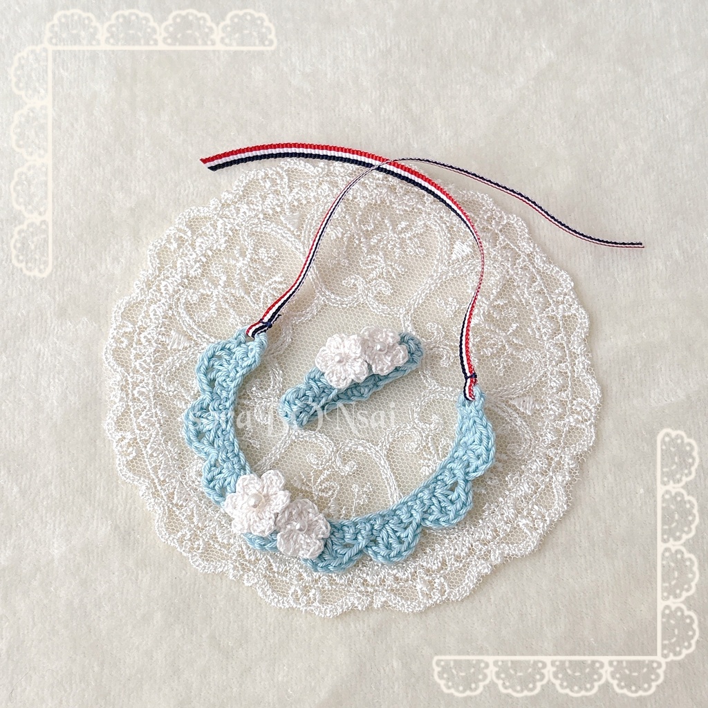 🌼ちみ首飾り&耳飾り🌼〔mint blue〕