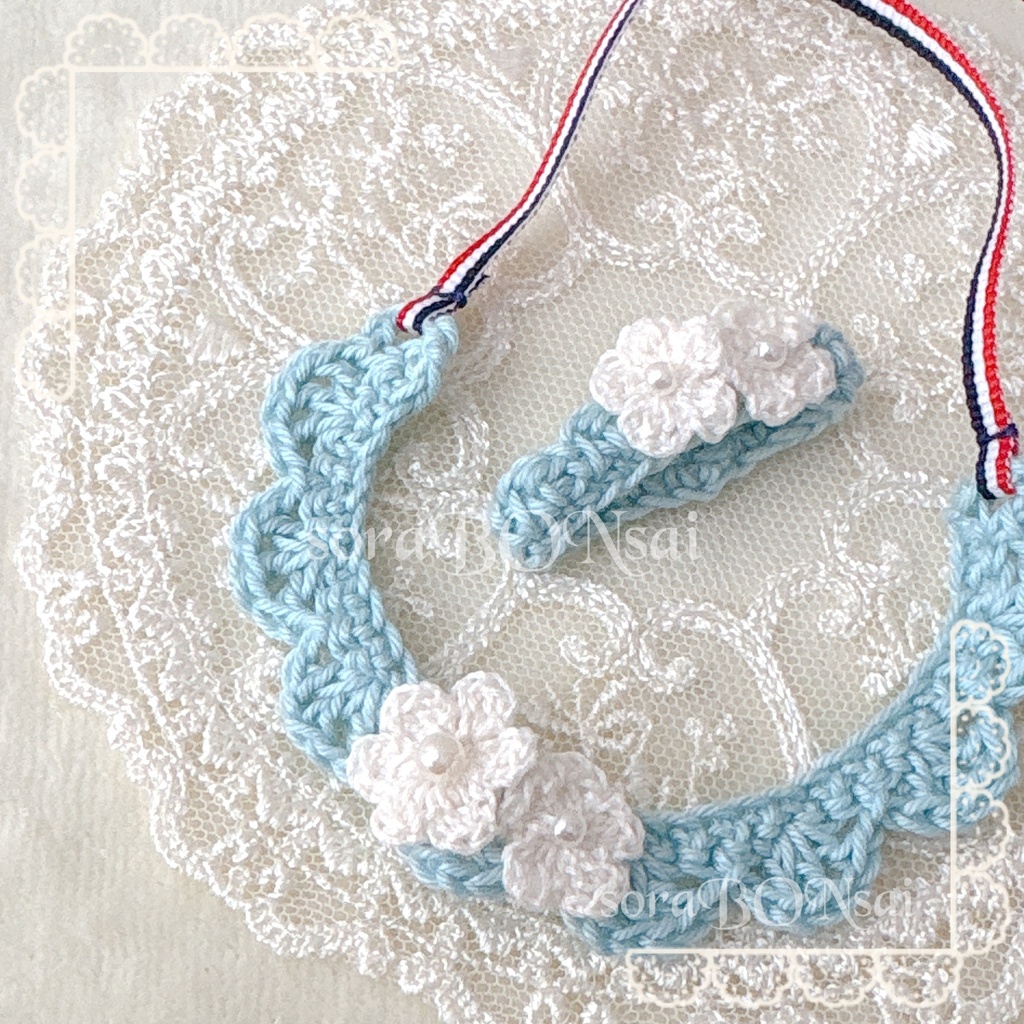 🌼ちみ首飾り&耳飾り🌼〔mint blue〕