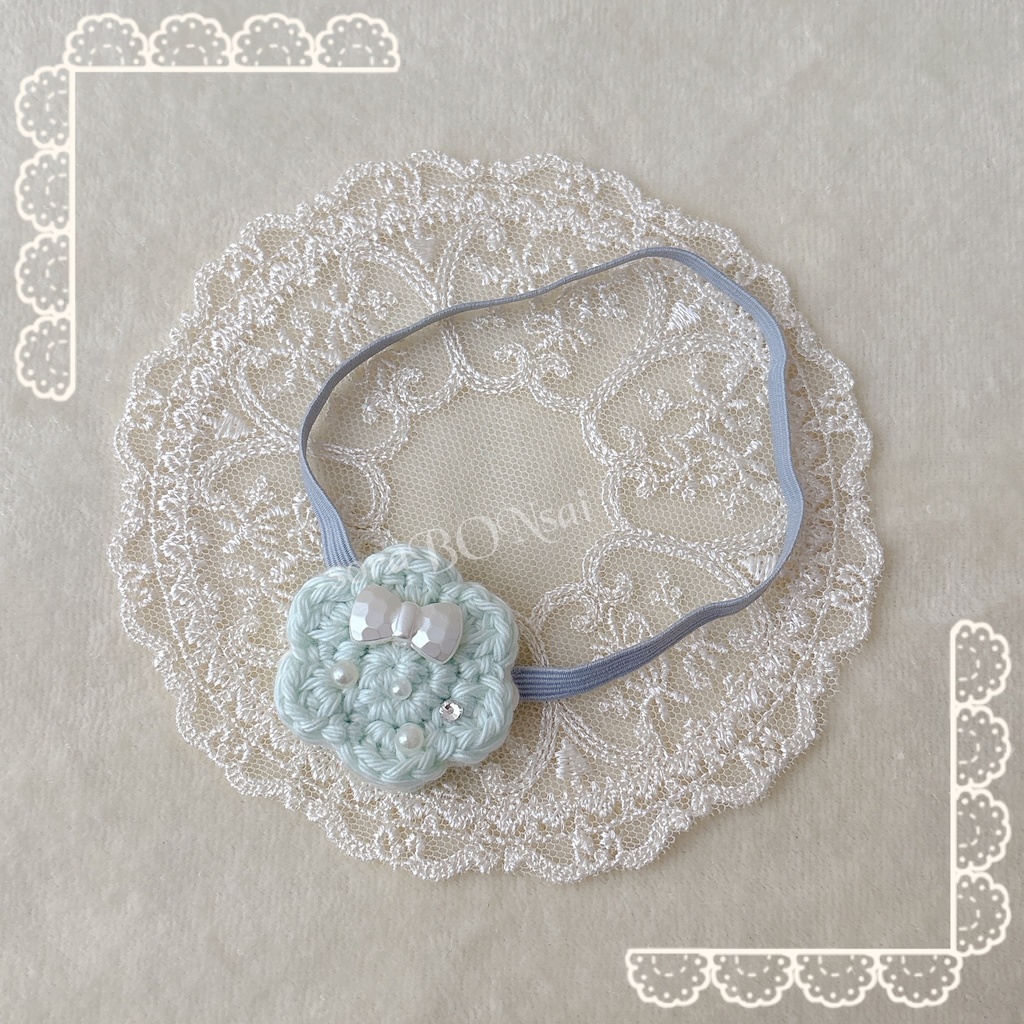 🎀ふわポシェット🎀 (mint × vanilla + whiteリボン)