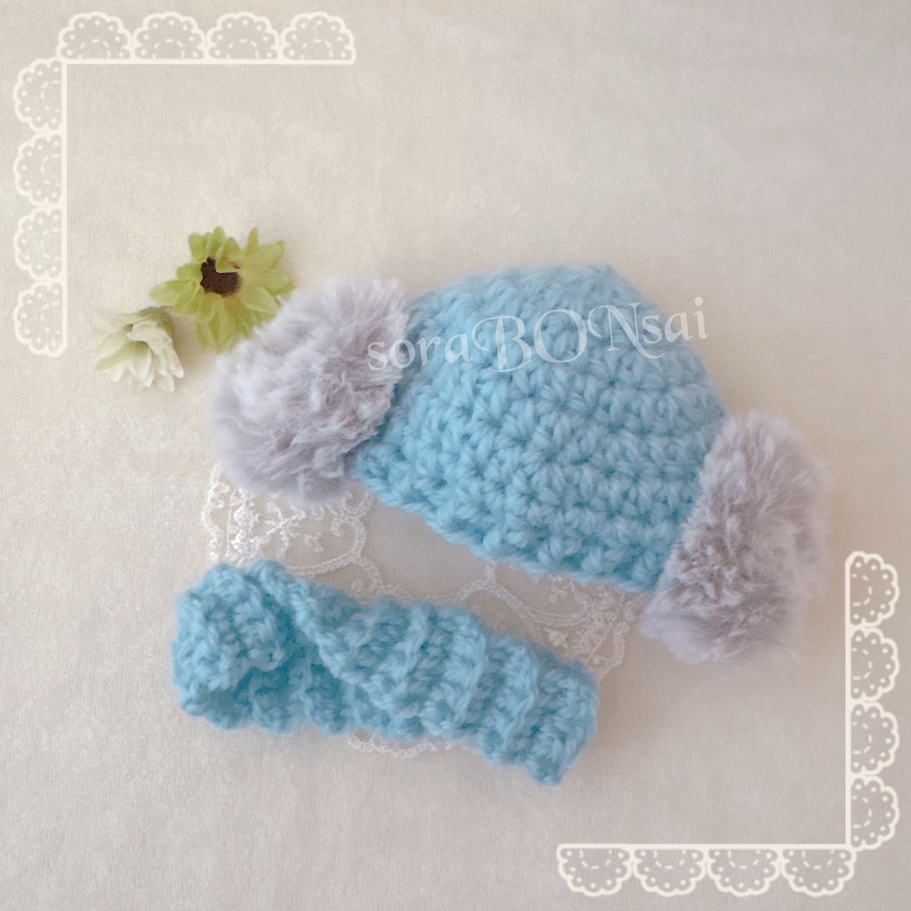 ふわニット帽&スヌード(耳当て)