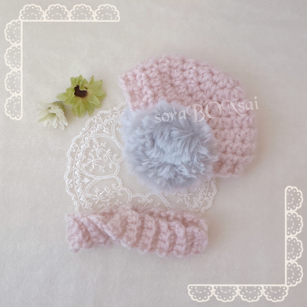 ふわニット帽&スヌード(耳当て)