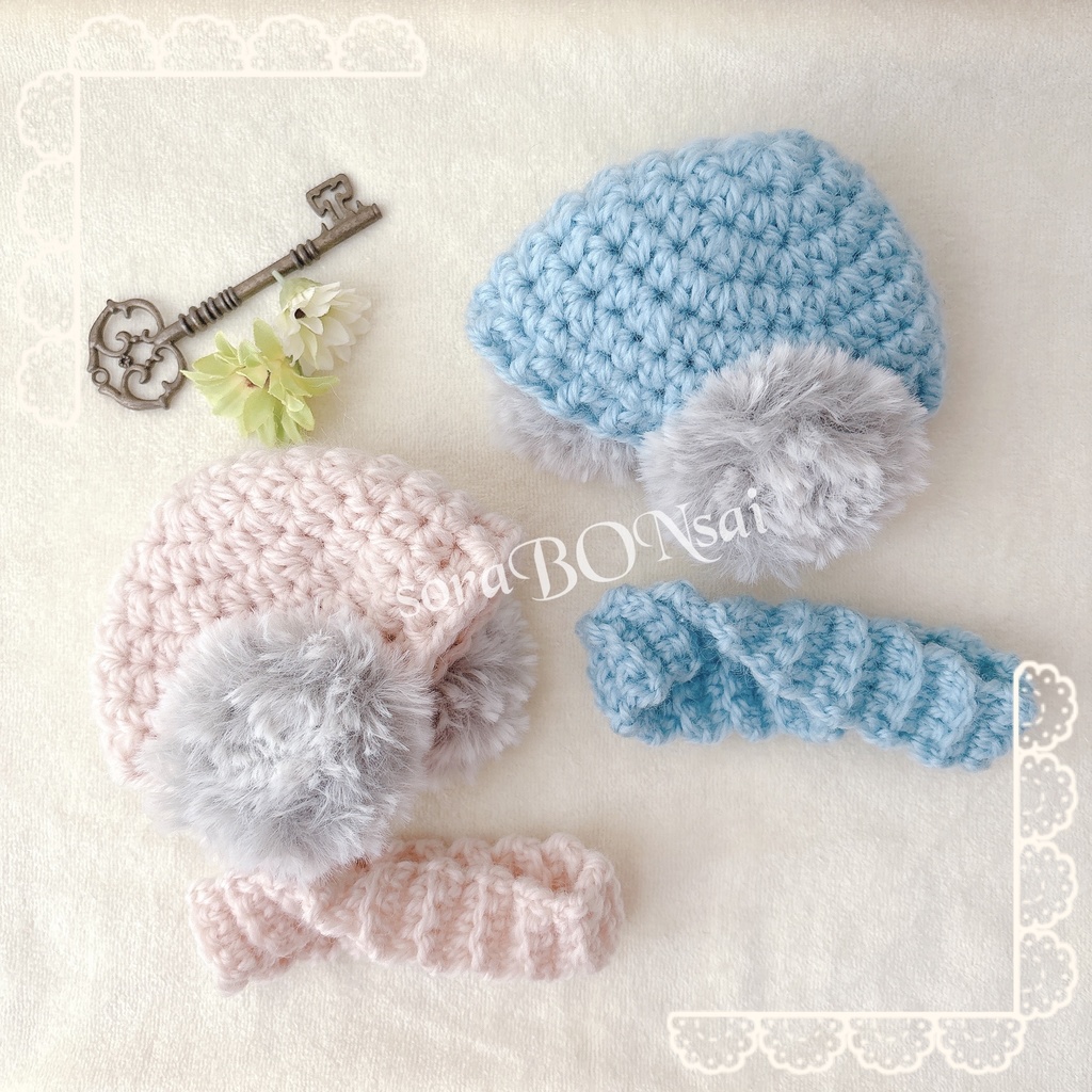 ふわニット帽&スヌード(耳当て)